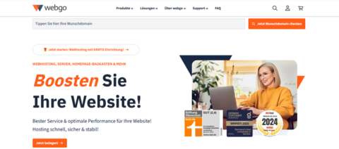 webgo Screenshort der Startseite